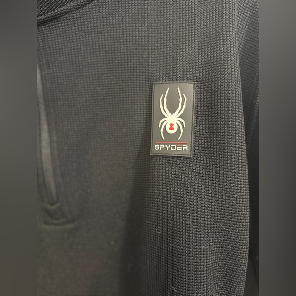 Spyder Men’s XL Black 1/4 Zip Performance Pullover Jacket - Picture 4 of 12